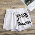 Cow print skull wrangling Women's Casual Shorts