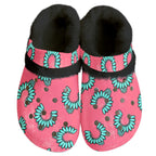 Hot pink & Turquoise jewls Women's Classic Clogs with Fleece 15-20 business day turnaround time