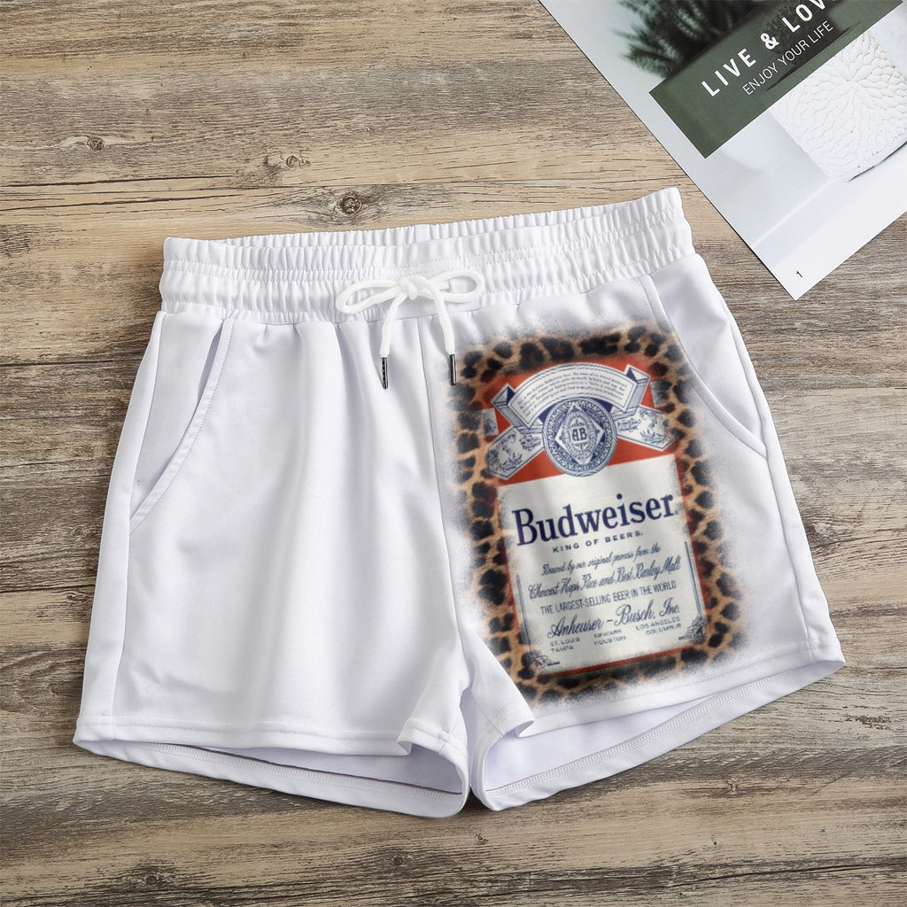 Leopard Bud Print Women's Casual Shorts